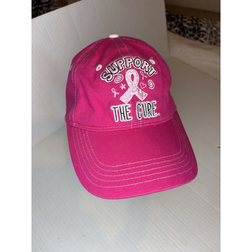 Support The Cure Breast Cancer Pink Ribbon Hat